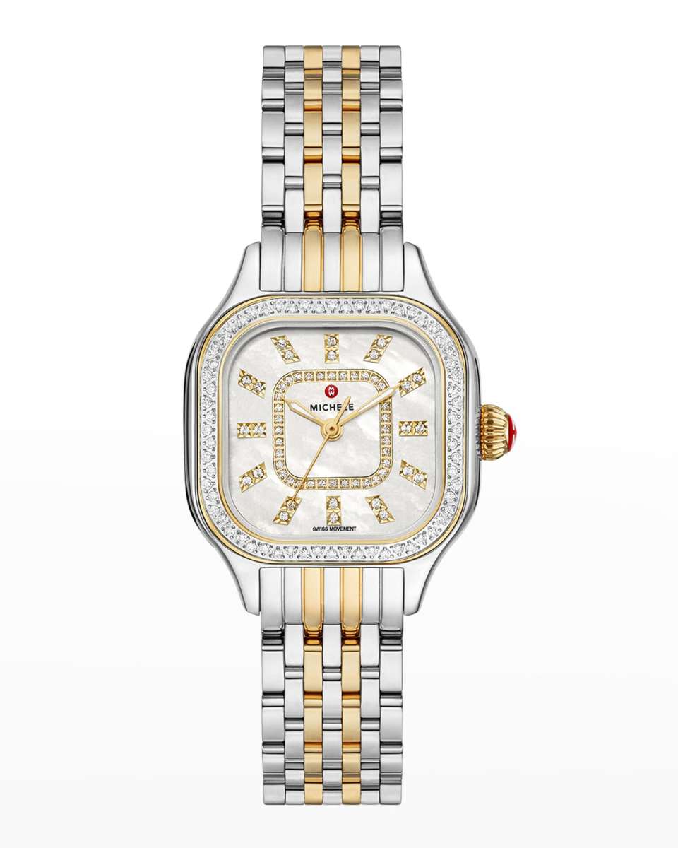 Meggie Diamond Bezel and Mother-of-Pearl Watch, Two-Tone