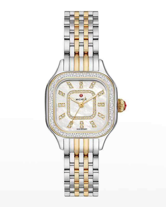 Meggie Diamond Bezel and Mother-of-Pearl Watch, Two-Tone