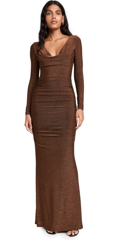 Black Halo Rafaela Maxi Dress Amber Glaze