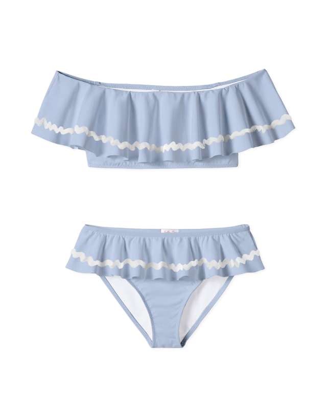 Girl's Ric Rac Ruffle Two-Piece Bikini Set, Size 4-1