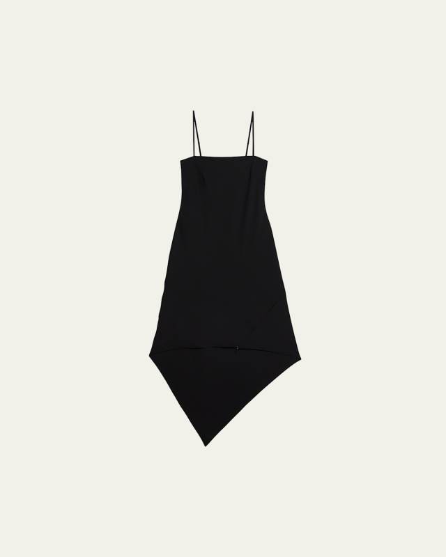 Wool Scarf Hem Midi Dress