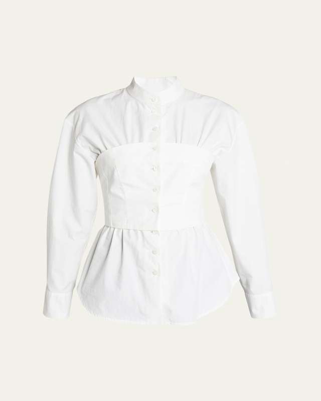 Classic Long-Sleeve Corset Shirt