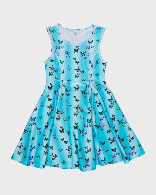 Girl's Butterfly Sky Hi-Shine Skater Dress, Size 2T-1