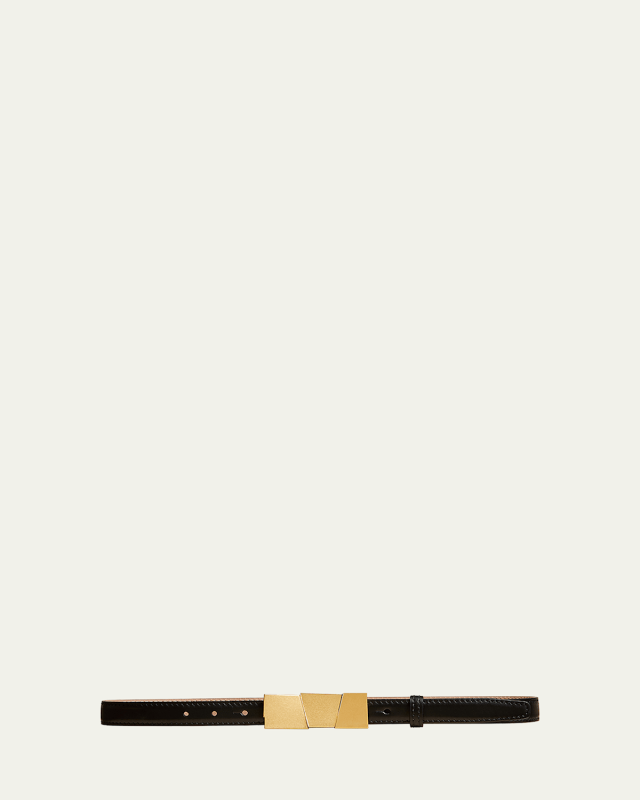 Axel Antique Gold Leather Belt