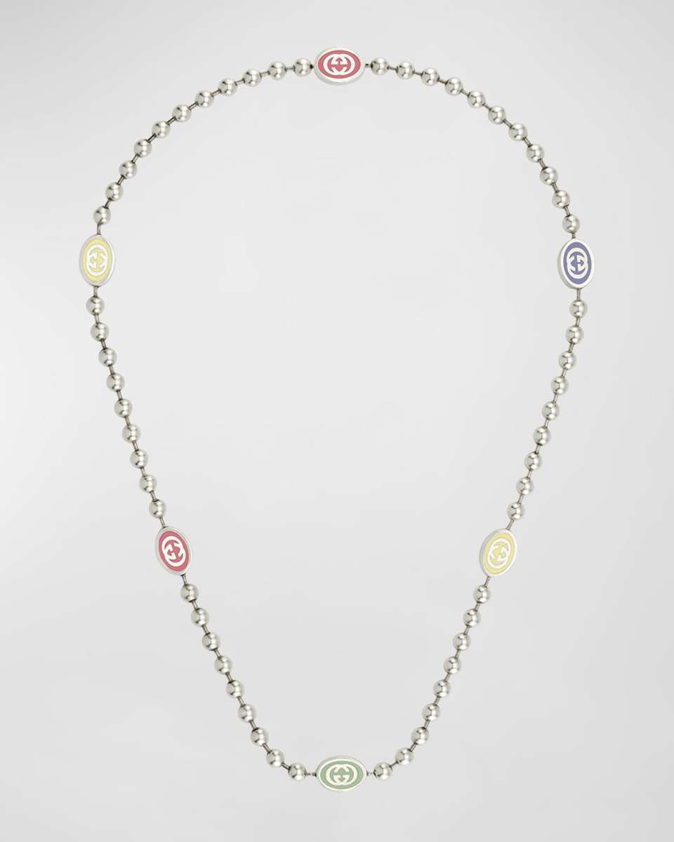 Interlocking G Sterling Silver Boule Necklace