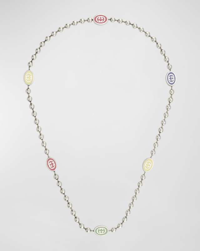 Interlocking G Sterling Silver Boule Necklace