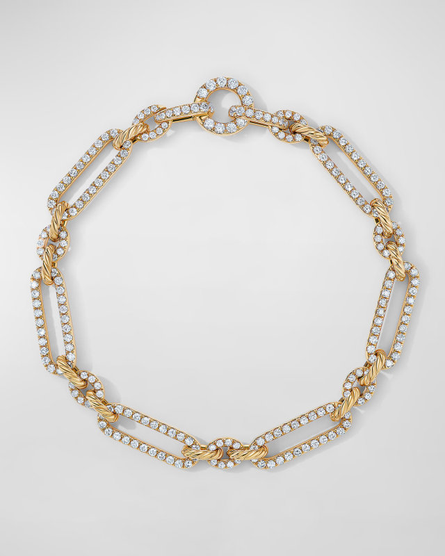 Lexington Chain Bracelet with Diamonds in 18K Gold, 6.5