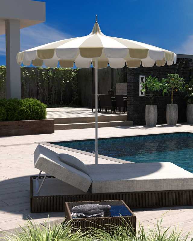 Two-Tone 8.5' Pagoda Series Patio Umbrella