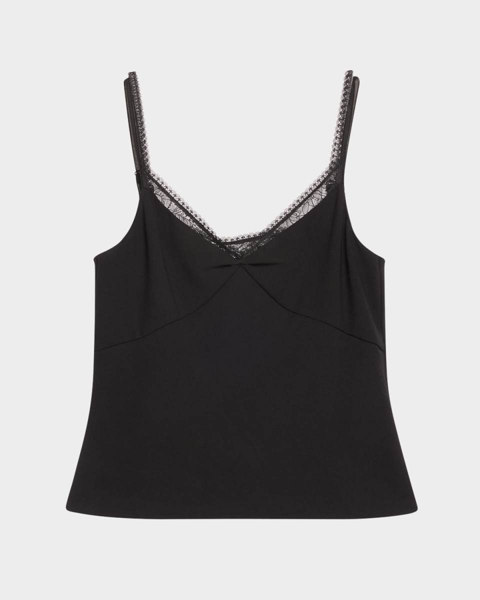 Lace-Trim V-Neck Cami