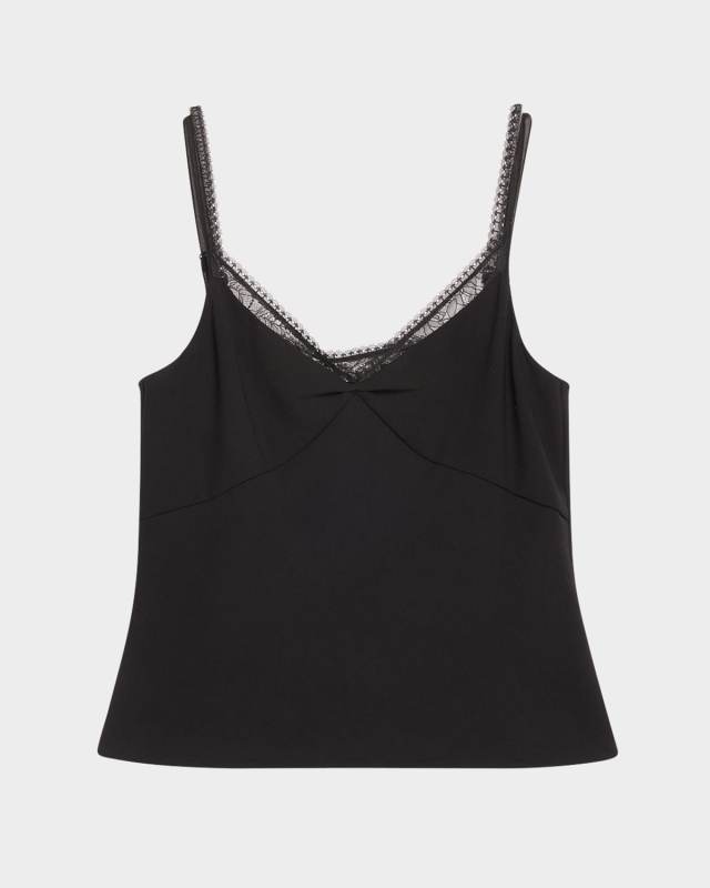Lace-Trim V-Neck Cami