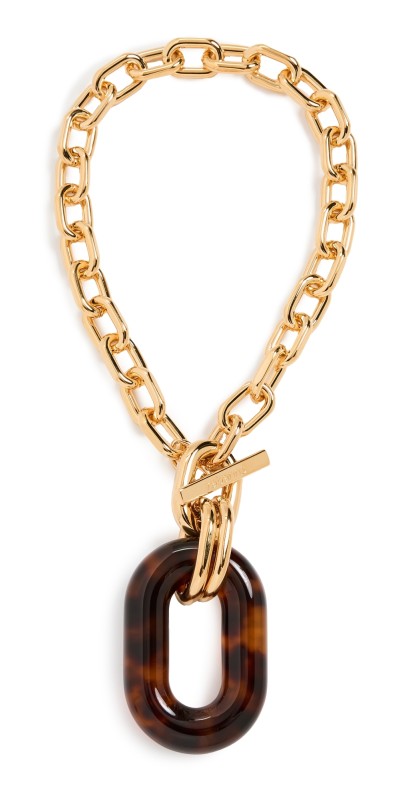 rabanne Aluminium Link Animation Turtle Shell Necklace Turtle Shell