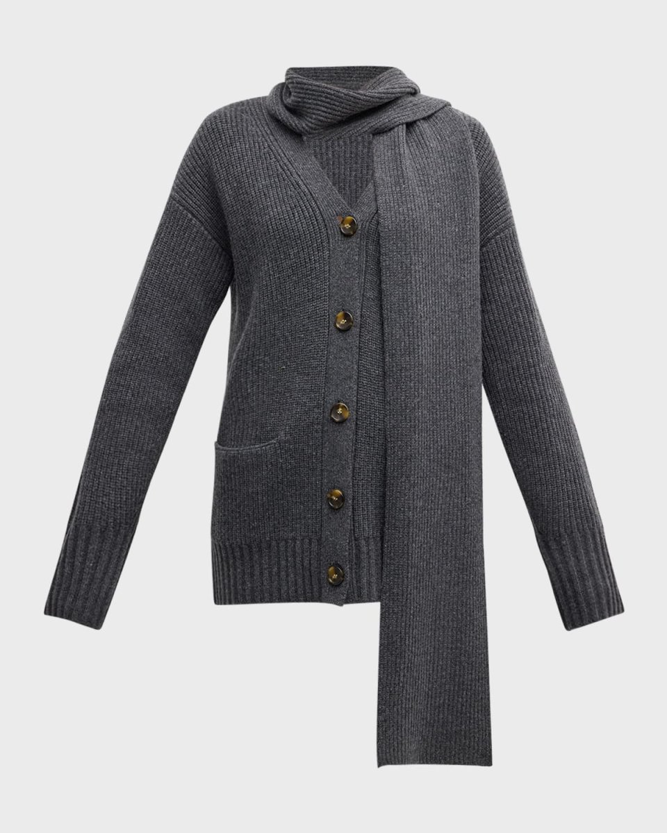 Annalise Wool-Cashmere Scarf Cardigan