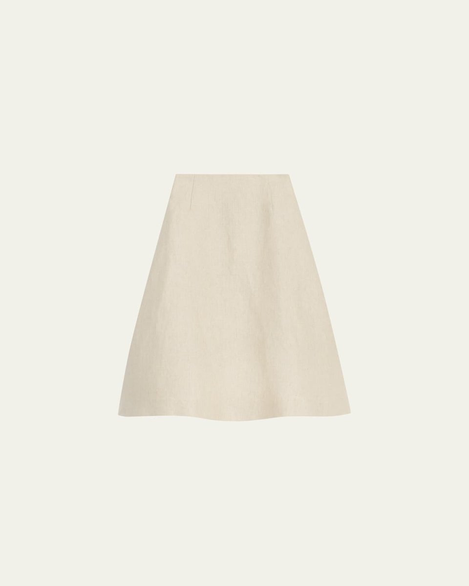 Linen Tweed Full Midi Circle Skirt