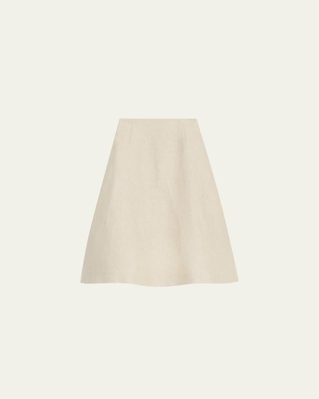 Linen Tweed Full Midi Circle Skirt