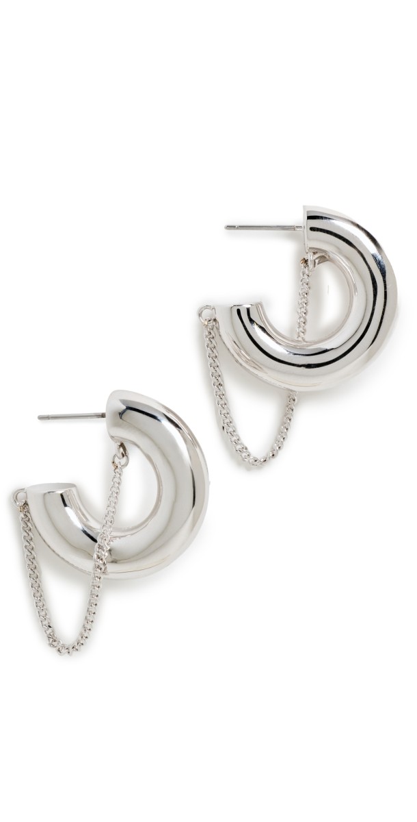 DEMARSON Miley Tubular Mini Hoops Silver
