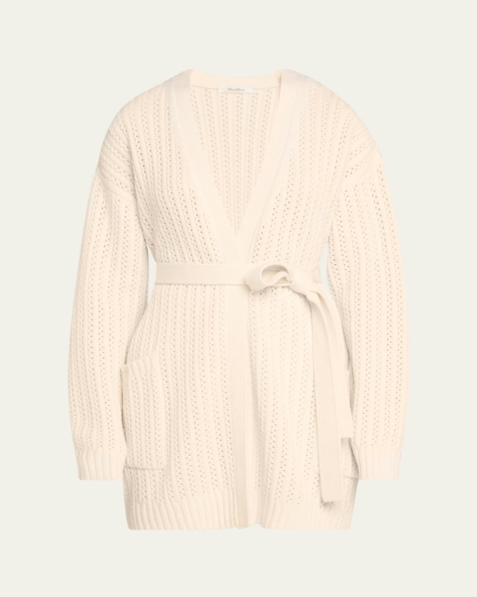 Balzac Self-Tie Wool Cashmere Cardigan