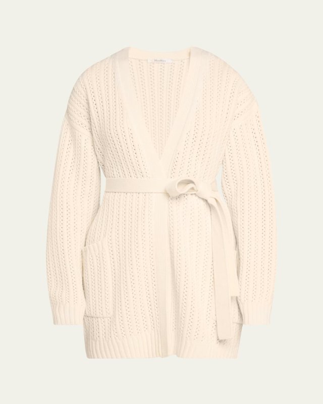 Balzac Self-Tie Wool Cashmere Cardigan