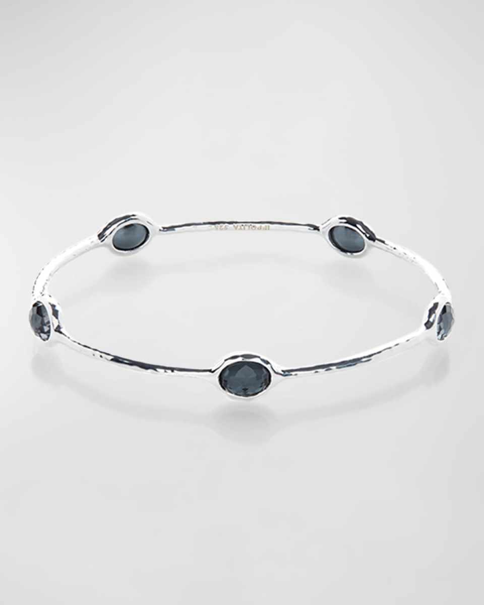 Rock Candy 5-Stone Bangle Bracelet in Hematite Doublet