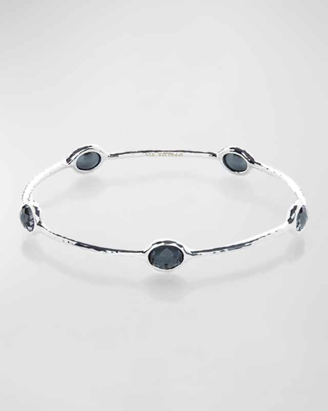 Rock Candy 5-Stone Bangle Bracelet in Hematite Doublet