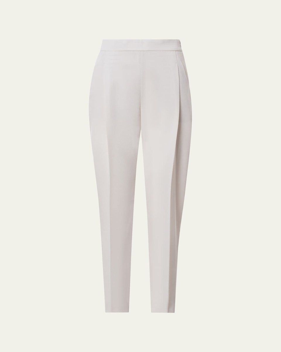 Fiola Slouchy Front Pleat Wool Pants