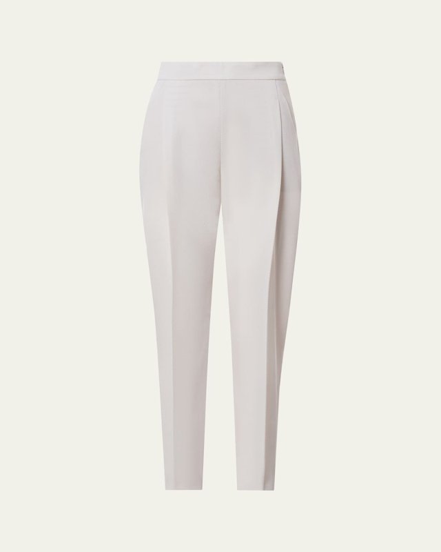 Fiola Slouchy Front Pleat Wool Pants