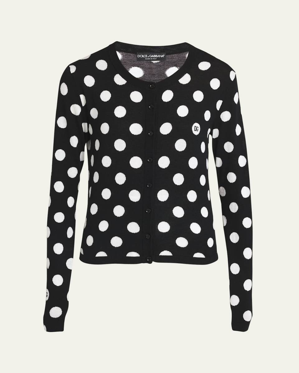 Polka Dot Wool Cardigan