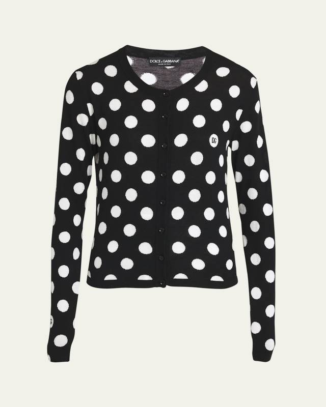 Polka Dot Wool Cardigan