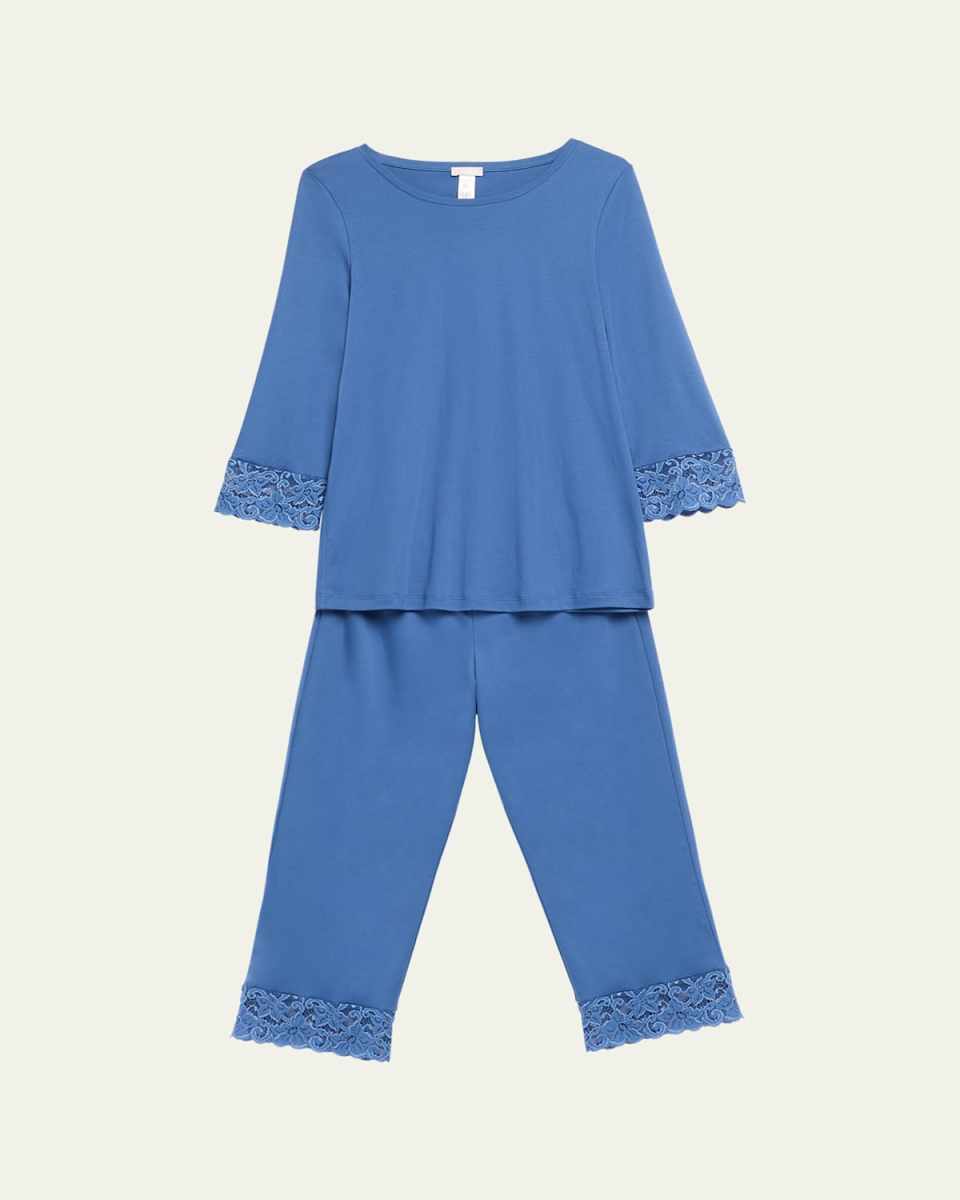 Moments Lace-Trim Cropped Pajama Set