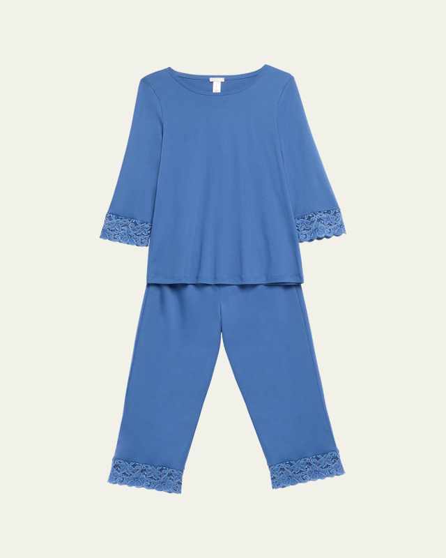 Moments Lace-Trim Cropped Pajama Set