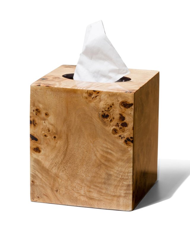 Burl Veneer Tissue Box Cover