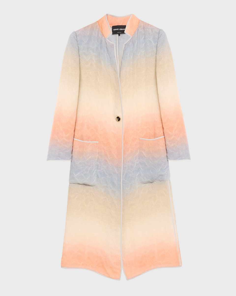 Silk Degrade Ombre Maxi Coat