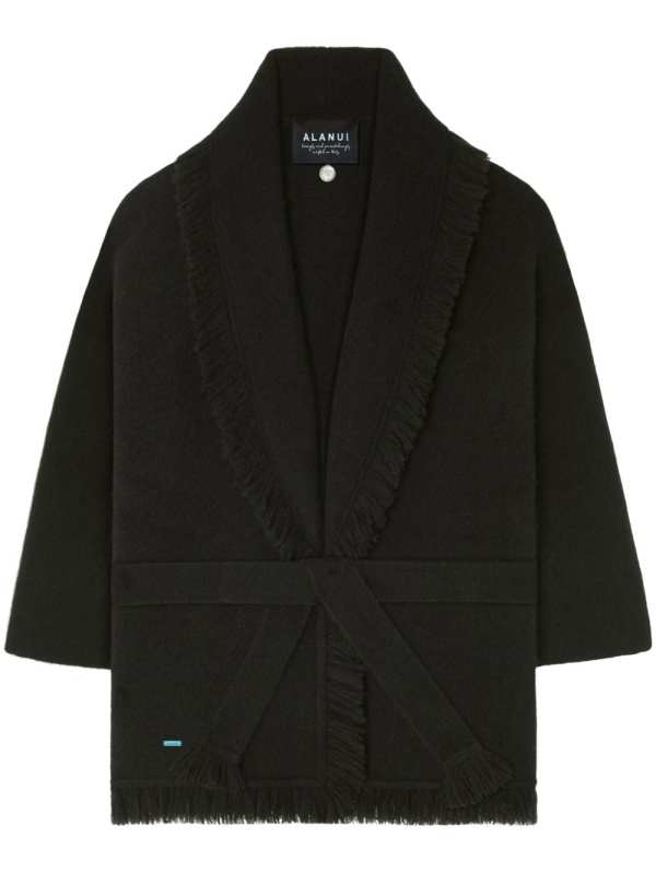 fringed-edge cashmere-blend cardigan