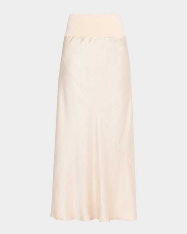 Cracked Satin Bias Maxi Skirt