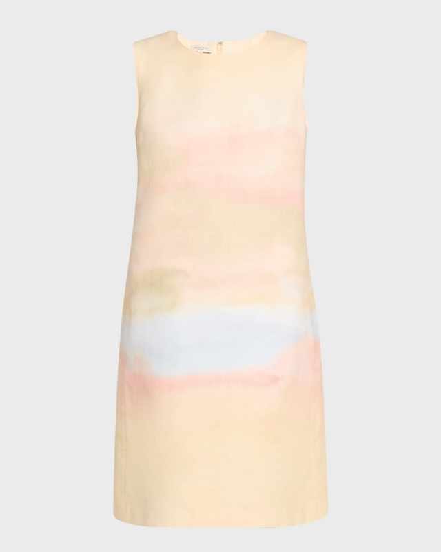 Horizon-Print Cotton Canvas Dress