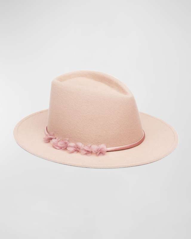 Blaine Flower Felt Fedora Hat