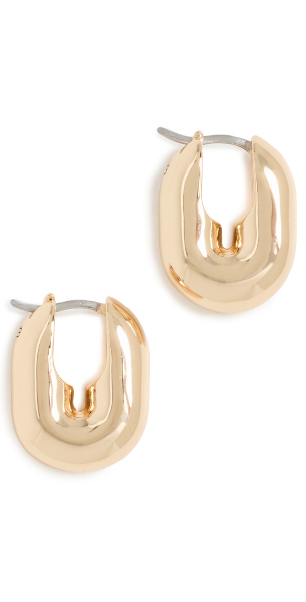 Jenny Bird Puffy U-Link Earrings High Polish Gold