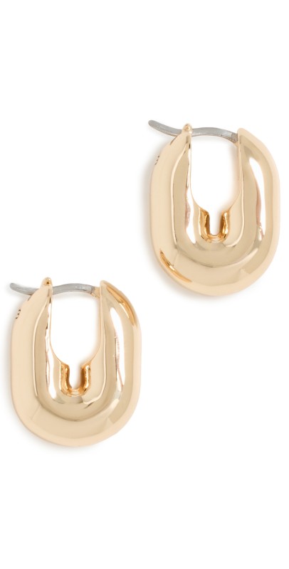 Jenny Bird Puffy U-Link Earrings High Polish Gold