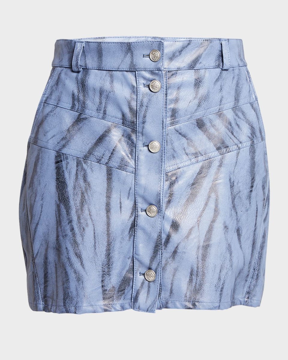 Faux-Leather Mini Skirt