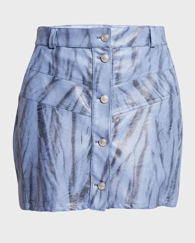 Faux-Leather Mini Skirt