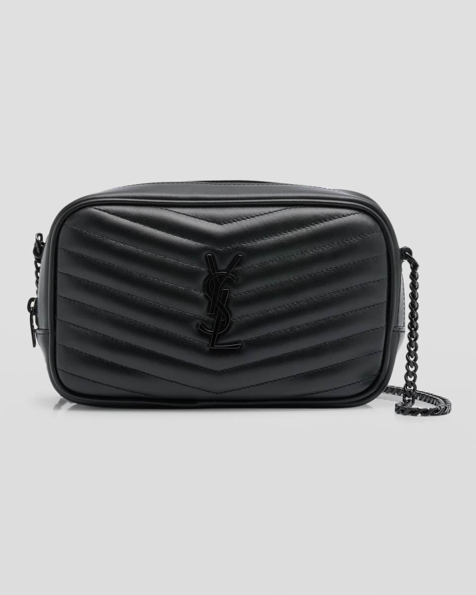 Lou Mini YSL Camera Bag in Smooth Quilted Leather