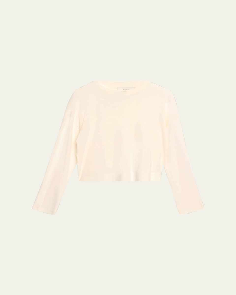 Long-Sleeve Pima Cotton Crop Top