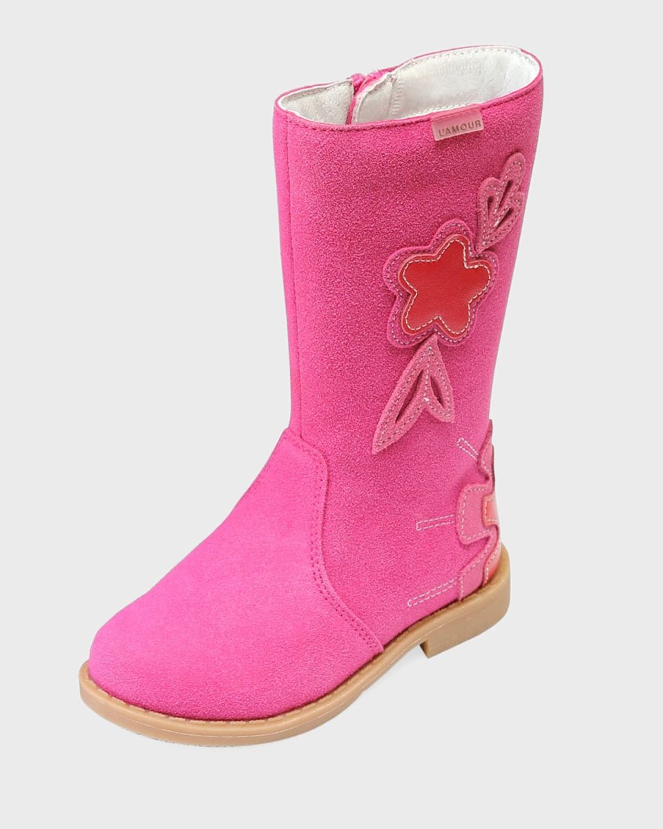 Fiore Tall Fashion Boot w/ Stitch Flowers, Baby/Toddler/Kids