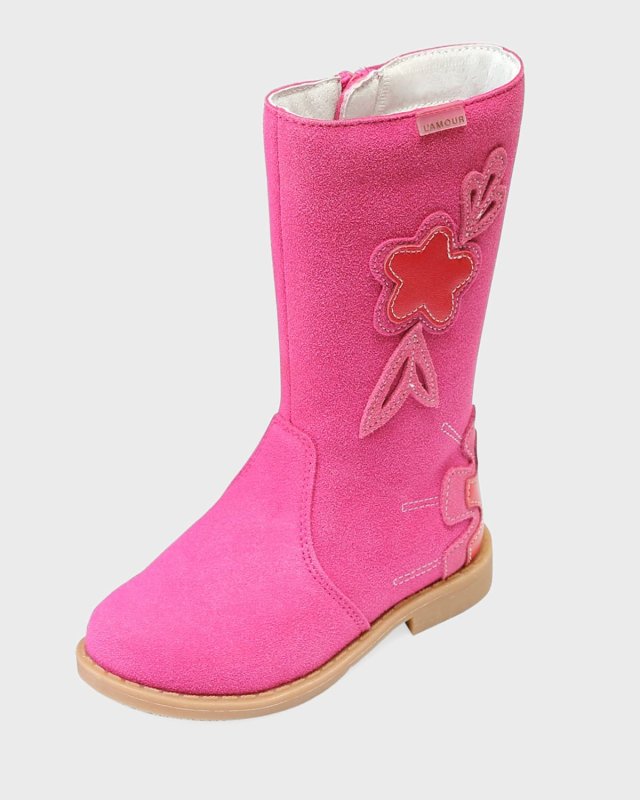 Fiore Tall Fashion Boot w/ Stitch Flowers, Baby/Toddler/Kids