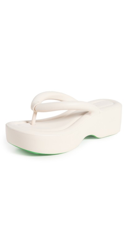 Melissa Free Platform Flip Flops Green/Beige