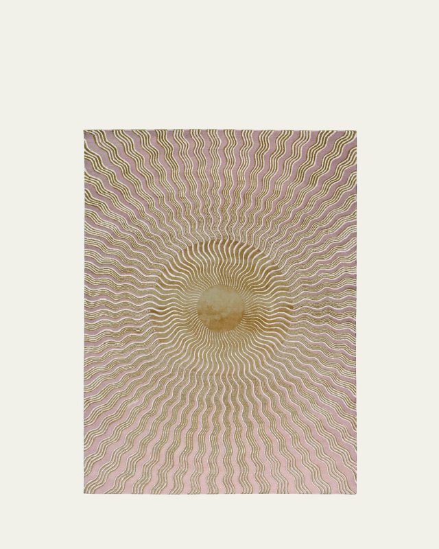 Sunray Pink Hand-Knotted Rug, 9' x 12'
