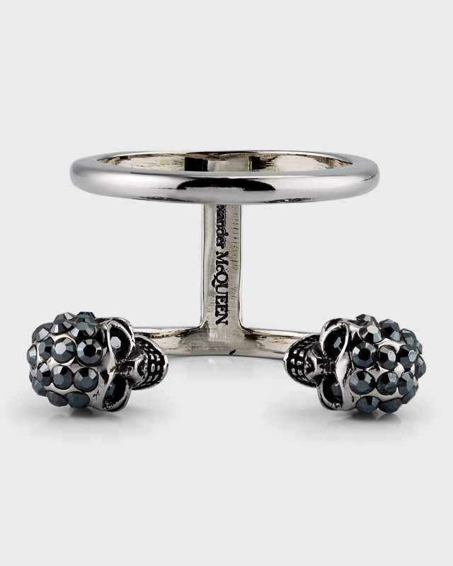 Thin Crystal Skull Ring
