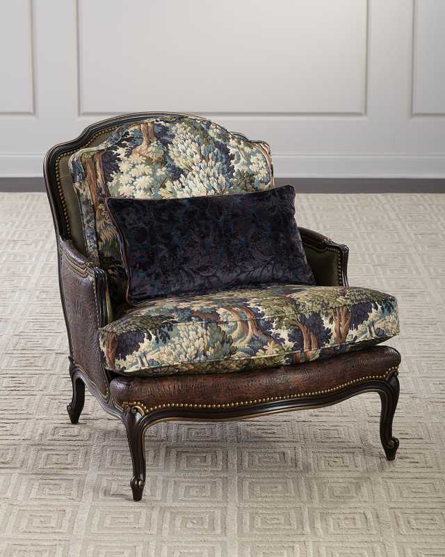 Talisheek Leather Bergere Chair