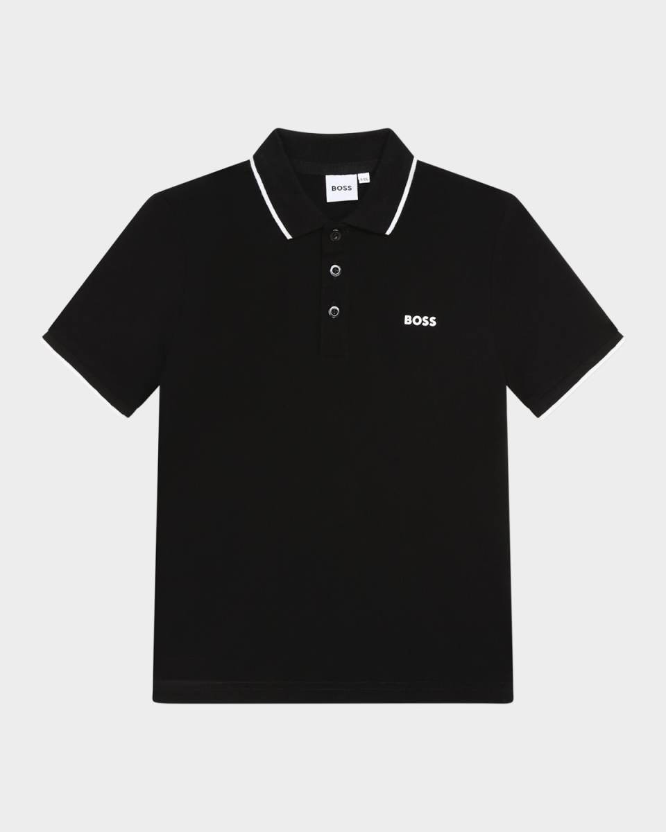 Boy's Logo-Print Polo Shirt, Size 8-1