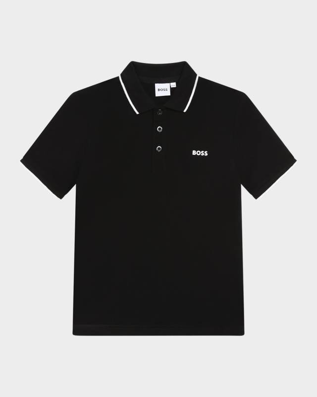 Boy's Logo-Print Polo Shirt, Size 8-1