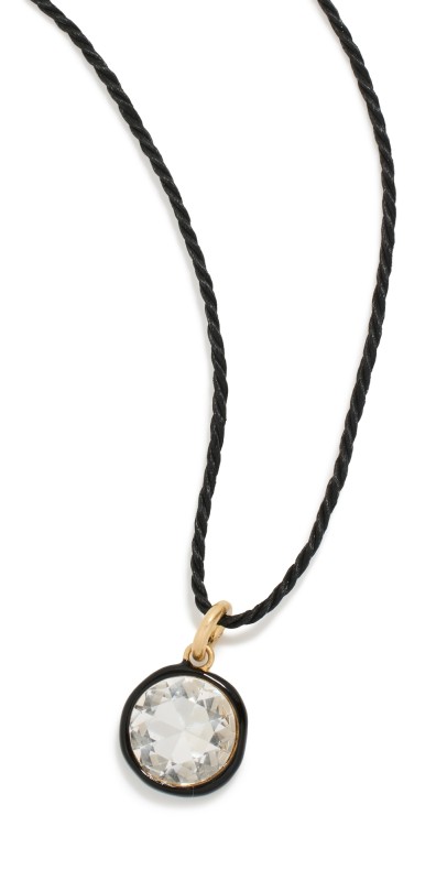 Roxanne Assoulin Enameled Bezel Round Pendant Cord Necklace Multi